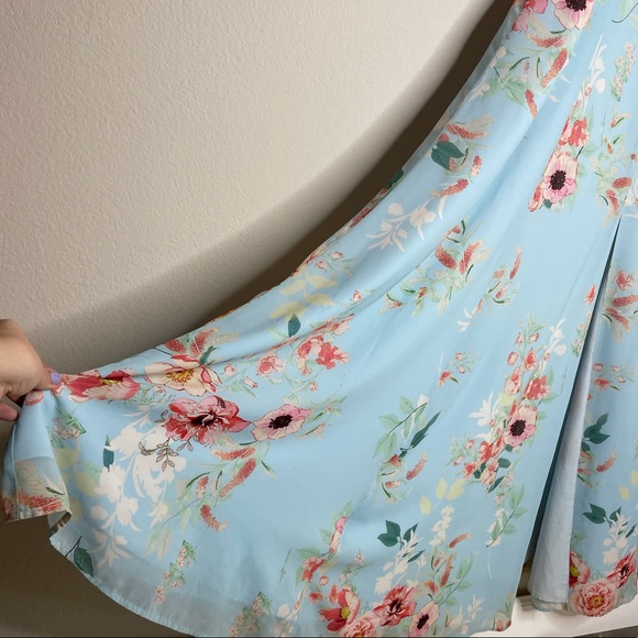 Yumi Kim Carmen Blue Floral Ruffle Maxi Dress XS - Picture 3 of 6
